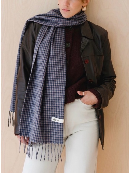 J. Crew Accessories - 🪻{PRICE FIRM} TBCo. Lambswool Scarf ~ Blue Tweed Check